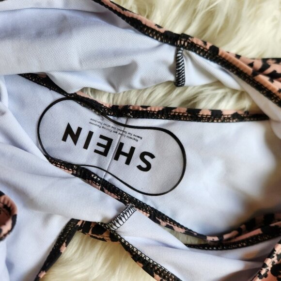 Shein NEW Leopard Animal Print One Piece Swimsuit Swim Bathing Suit Beach Sexy - Picture 9 of 11